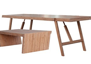 Convertible bamboo table by Tom Rossau