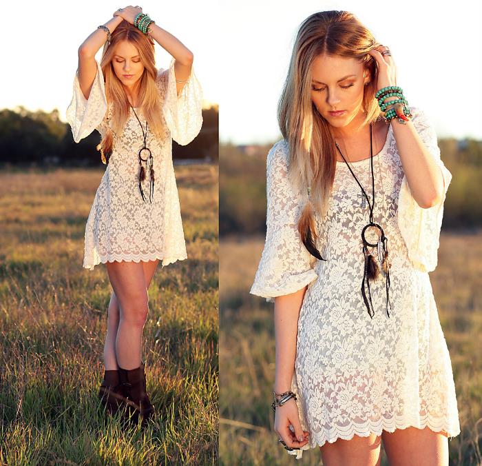 bohemian white attire