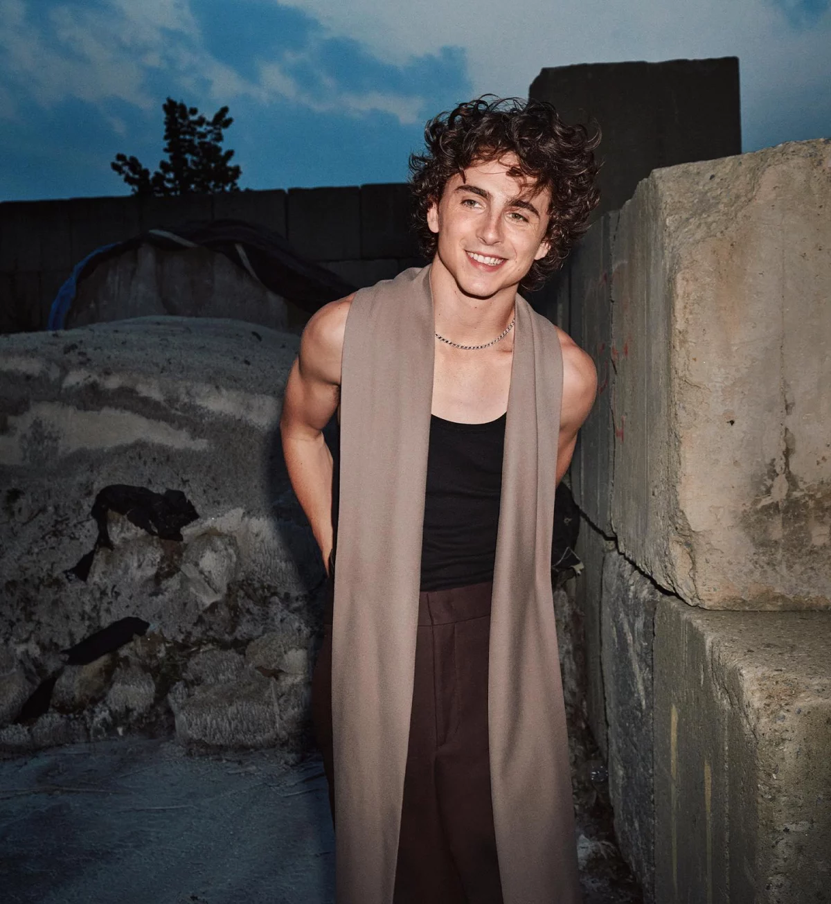 thimothy chalamet curly hair gc photoshoot