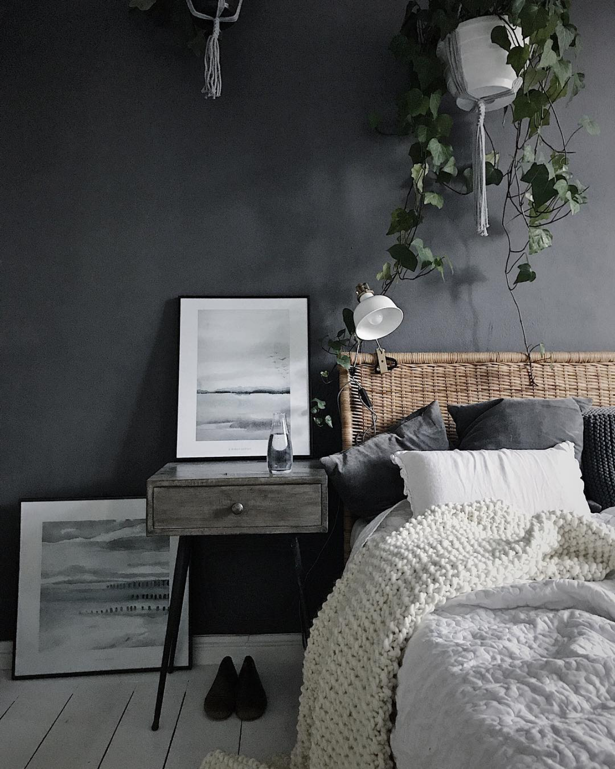 dark gray bedroom