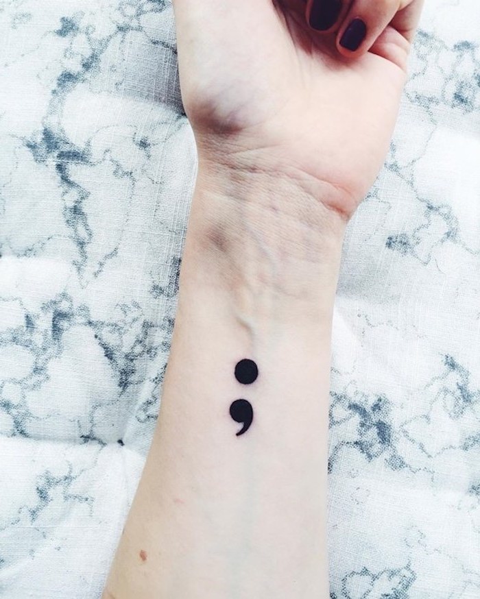 30 Meaningful Semicolon Tattoos for Women and Men  100 Tattoos