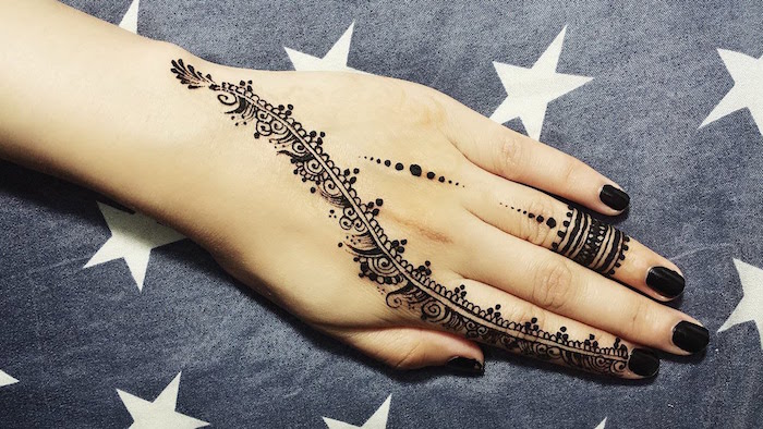 Premium Photo  Picture of human hand decorated with henna tattoo mehendi  hand