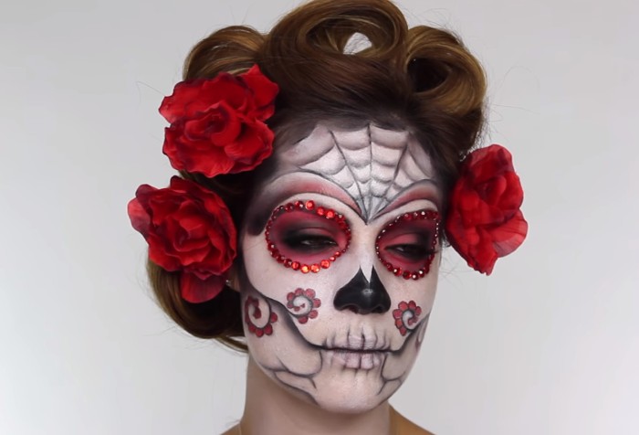 sugar skull half face paint designs