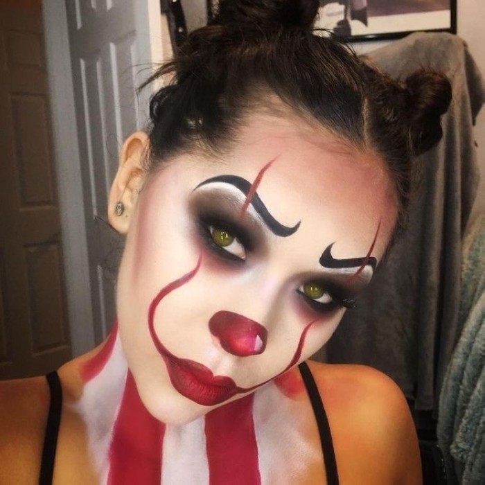 easy girl clown face paint