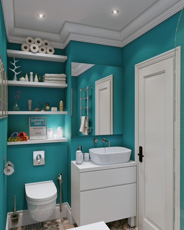 light teal paint bathroom