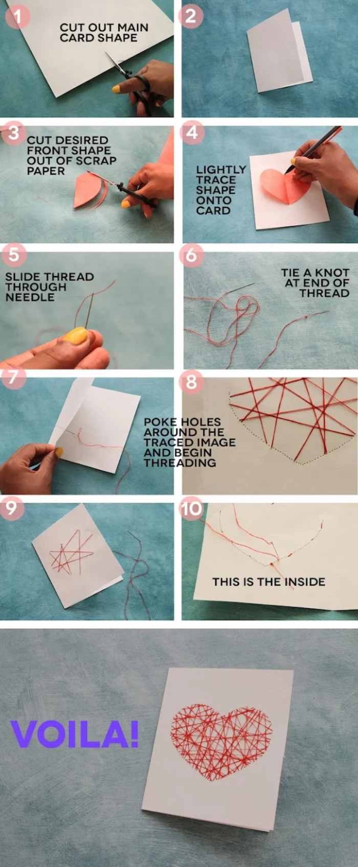 handmade paper card, hand-sewn heart, gift basket ideas for boyfriend