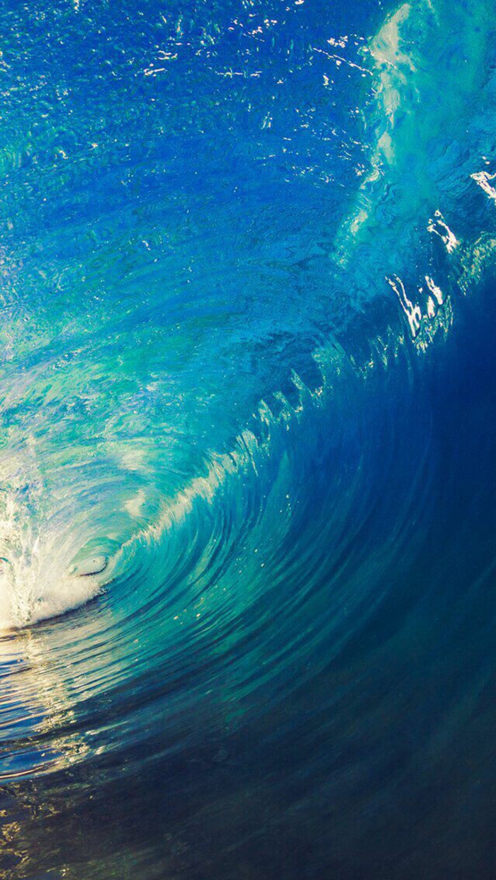 large blue turquoise wave, cool iphone backgrounds
