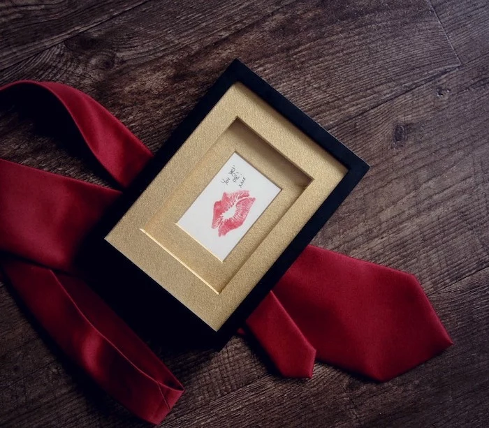 black picture frame, you get me special message, red tie, thoughtful gifts for boyfriend