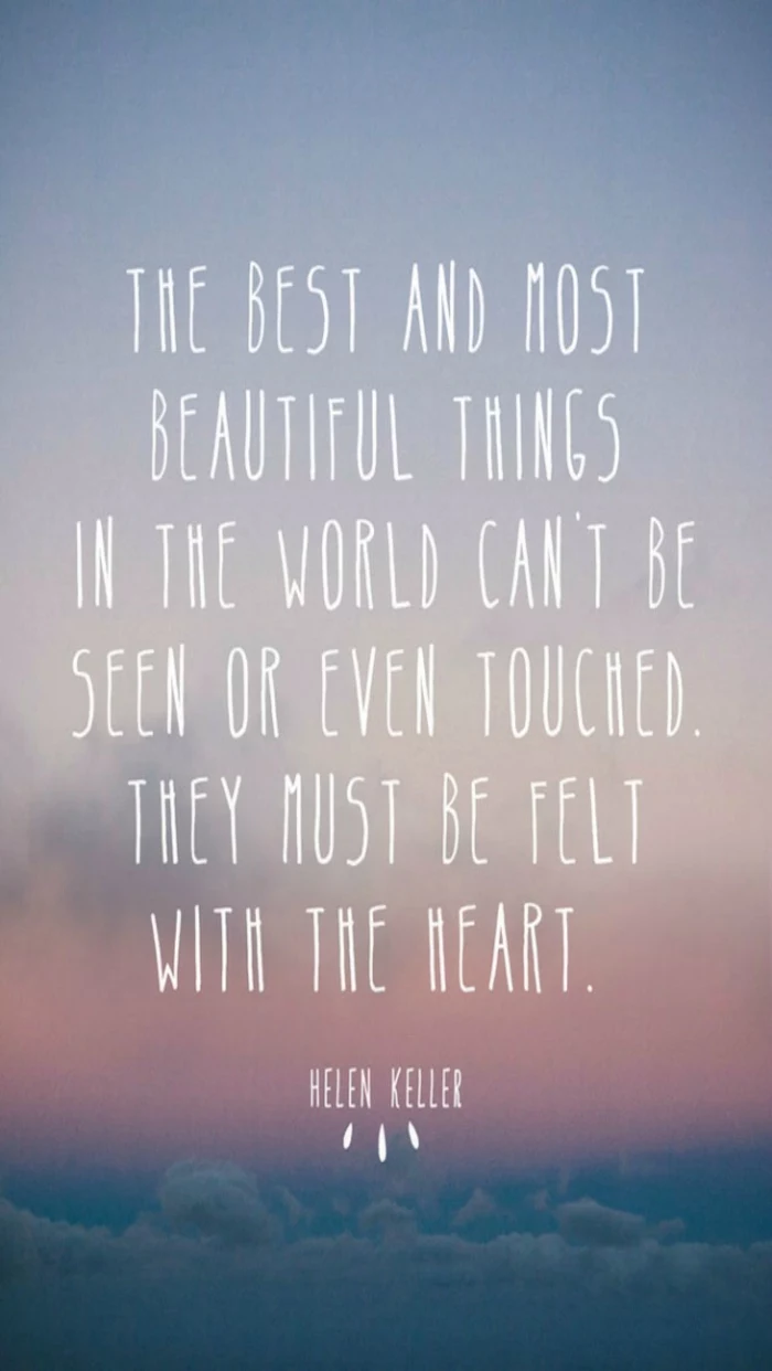 helen keller quote, beautiful skies in the background, nature iphone wallpaper