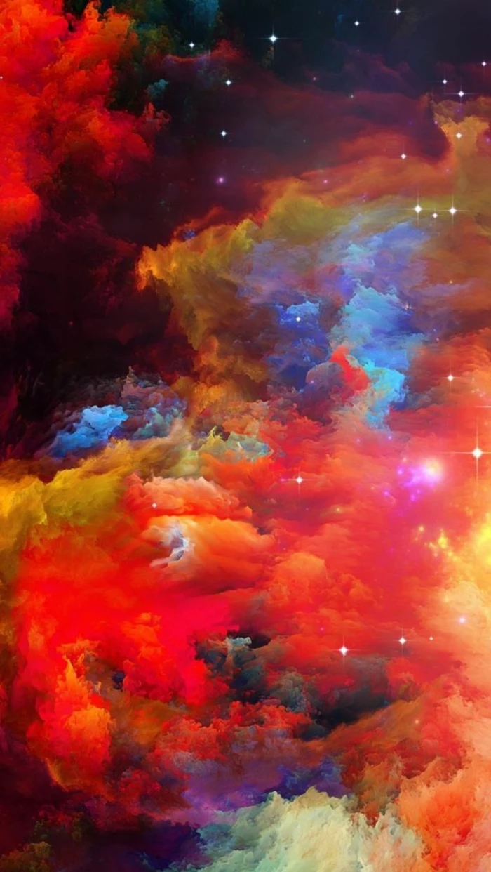 colourful clouds, nature iphone wallpaper, lots of stars, red clouds