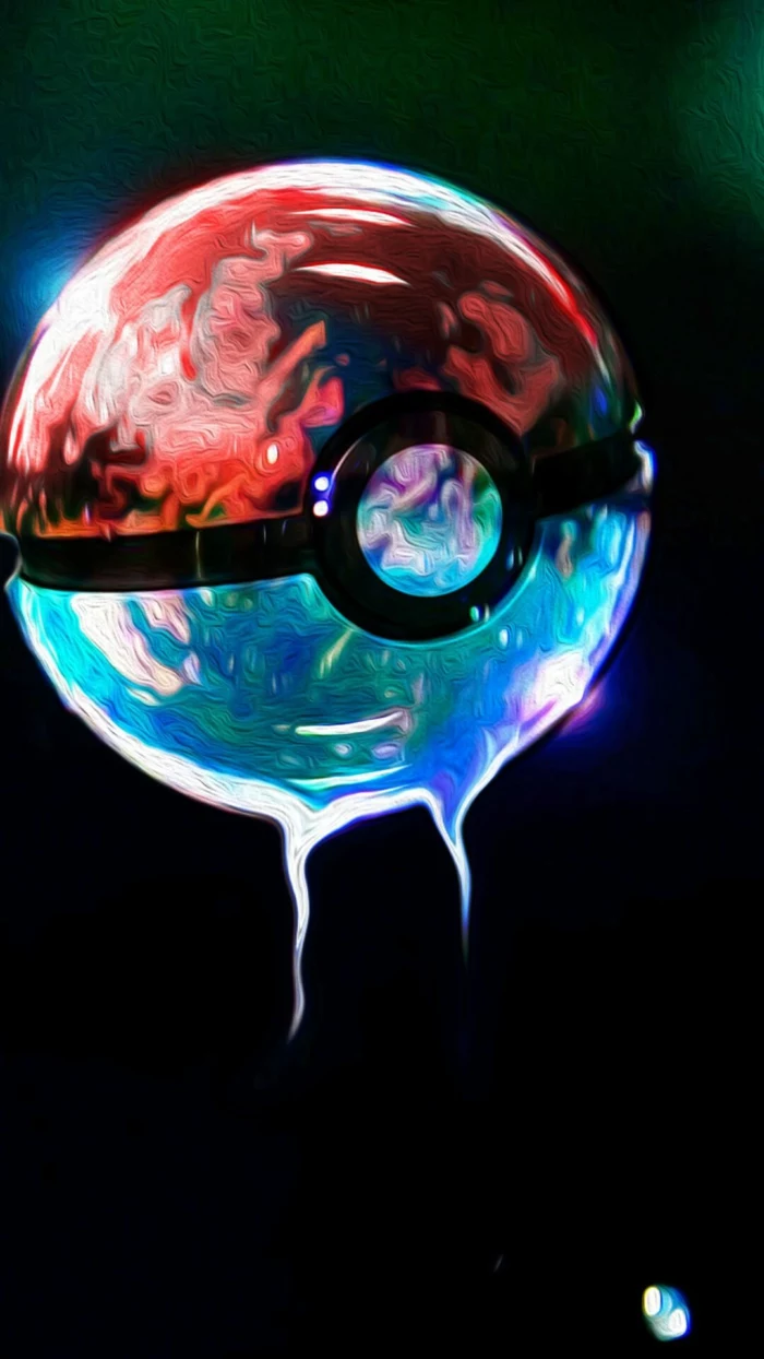red and blue pokeball from pokemon, best iphone backgrounds, black background