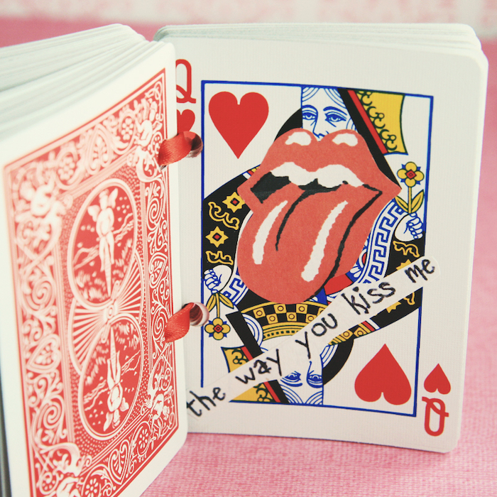 queen of hearts, deck of cards, the way you kiss me, special message, romantic homemade gift ideas for boyfriend
