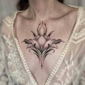 chest tattoo ideas for women floral design