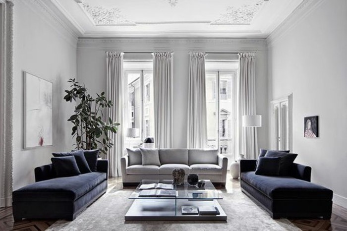 1001 + ideas for a chic gray and white living room