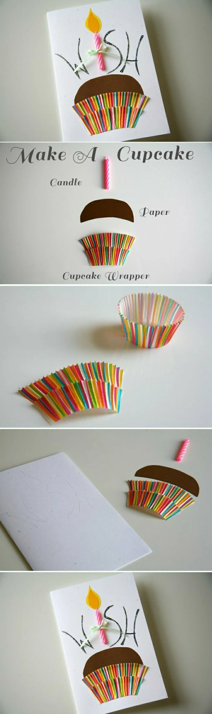 step by step, diy tutorial, cupcake greeting card, funny things to write in a birthday card, cupcake wrapper