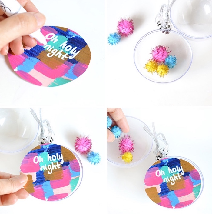 colourful baubles, dining table centerpieces, step by step, diy tutorial, white sharpie, christmas theme