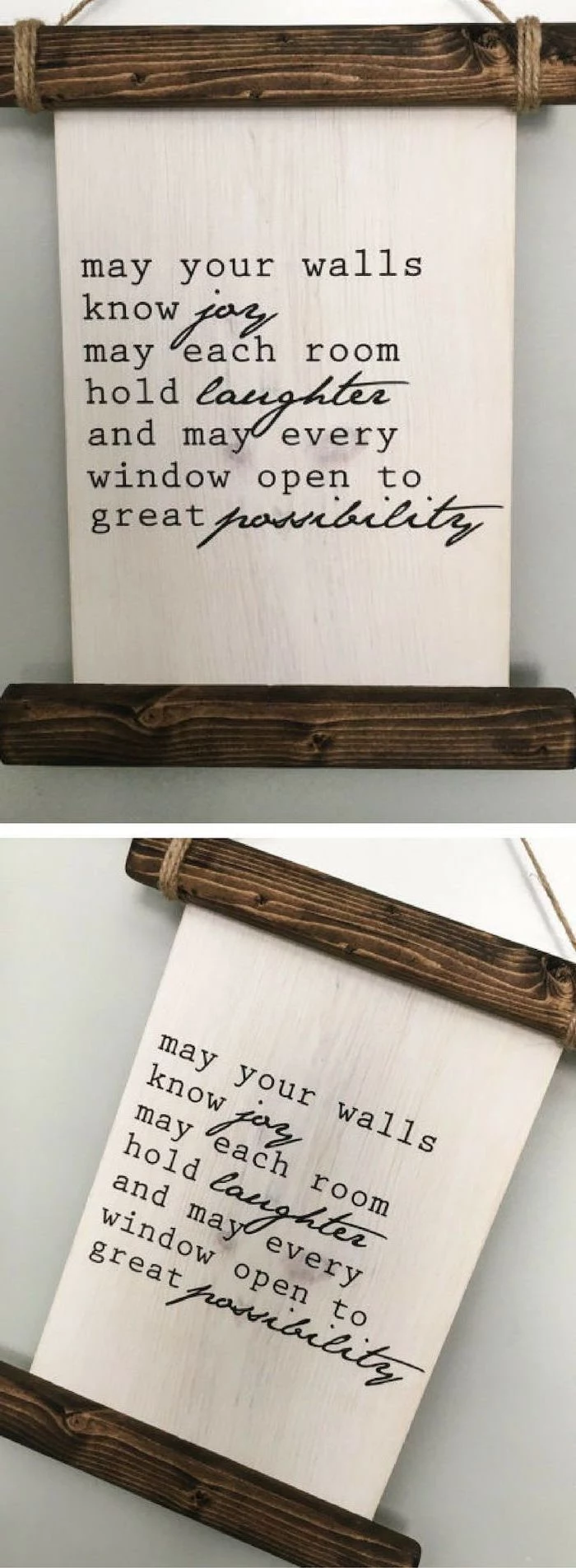 wooden board, good wishes, written on it, personalized housewarming gifts
