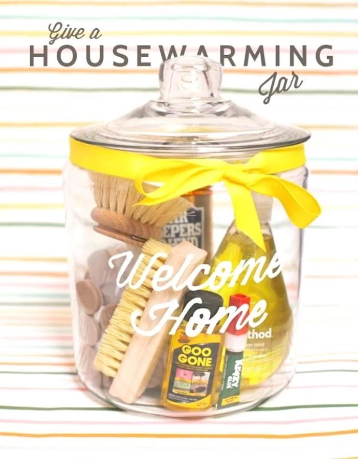 diy housewarming jar, large cookie jar, best housewarming gifts, step by step, diy tutorial
