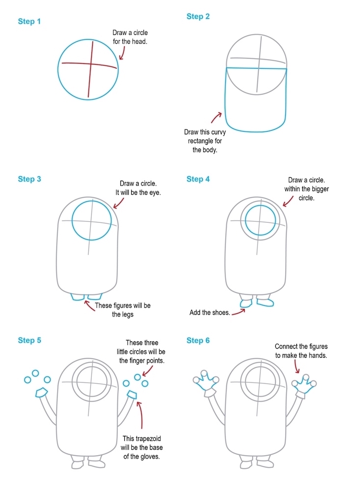 how to draw a minion, what to draw when bored, step by step, diy tutorial