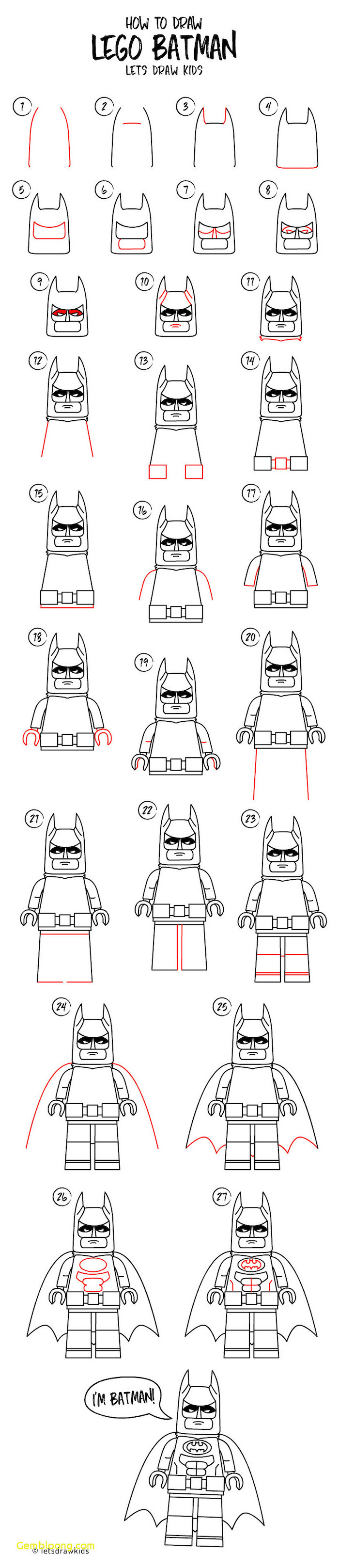 how to draw lego batman, how to draw cool things, step by step, diy tutorial