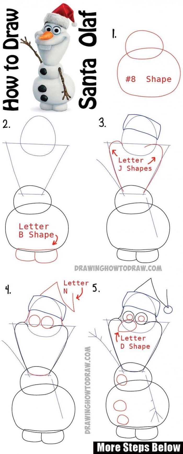 how to draw olaf, frozen inspired, step by step, diy tutorial, easy sketches to draw