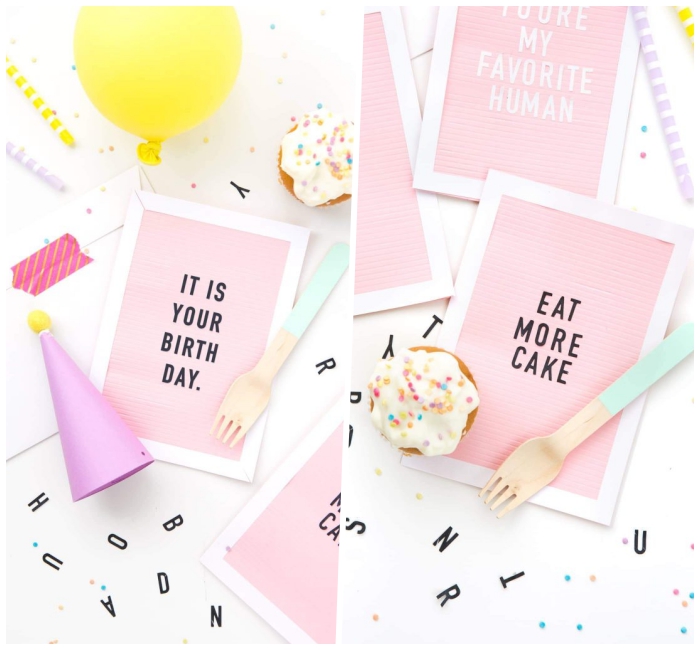 it is you birthday, eat more cake, pink card stock, greeting cards, birthday cards for friends