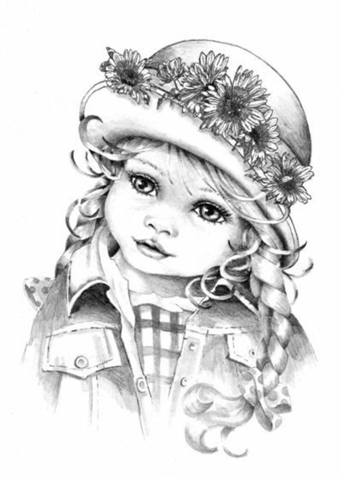 beautiful pencil sketch of a girl