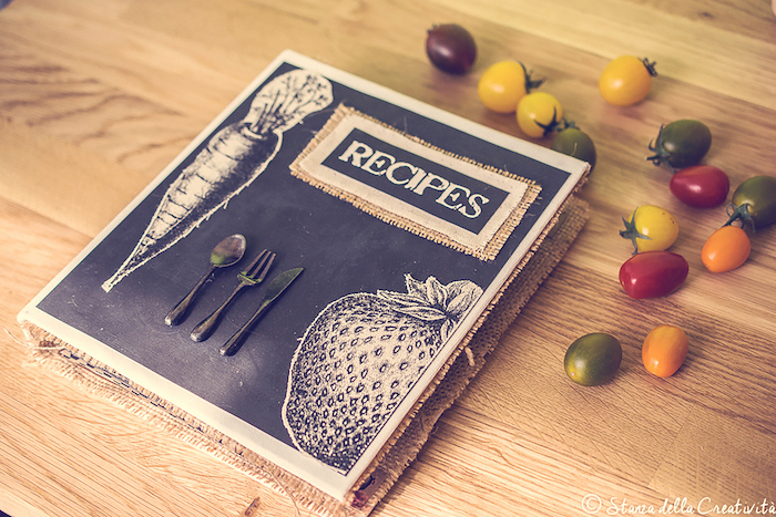 recipes book, cherry tomatoes around, housewarming gift ideas for couple, wooden countertop