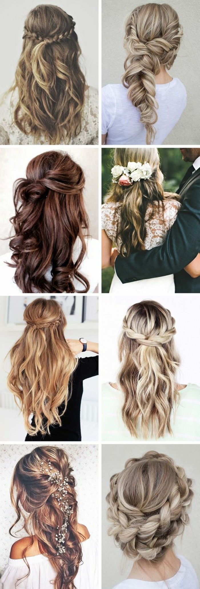 side by side pictures, different hairstyles, hairstyles for homecoming, brown and blonde hair