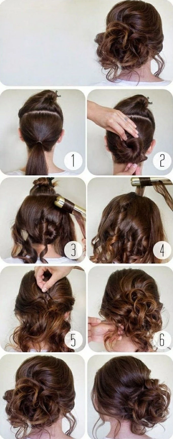 step by step, diy tutorial, black hair, in a low messy updo, hairstyles for homecoming