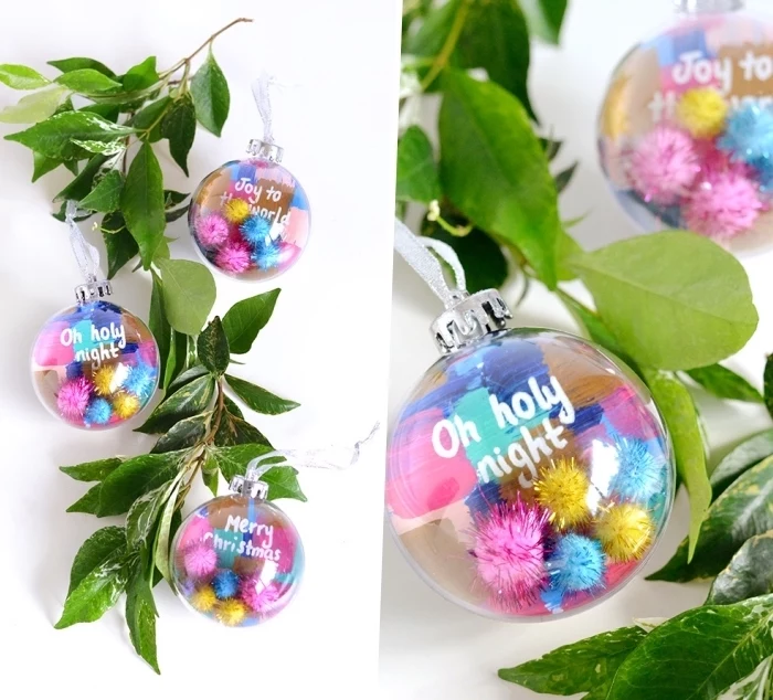 tree branches, colourful baubles, dining table centerpieces, step by step, diy tutorial, christmas theme