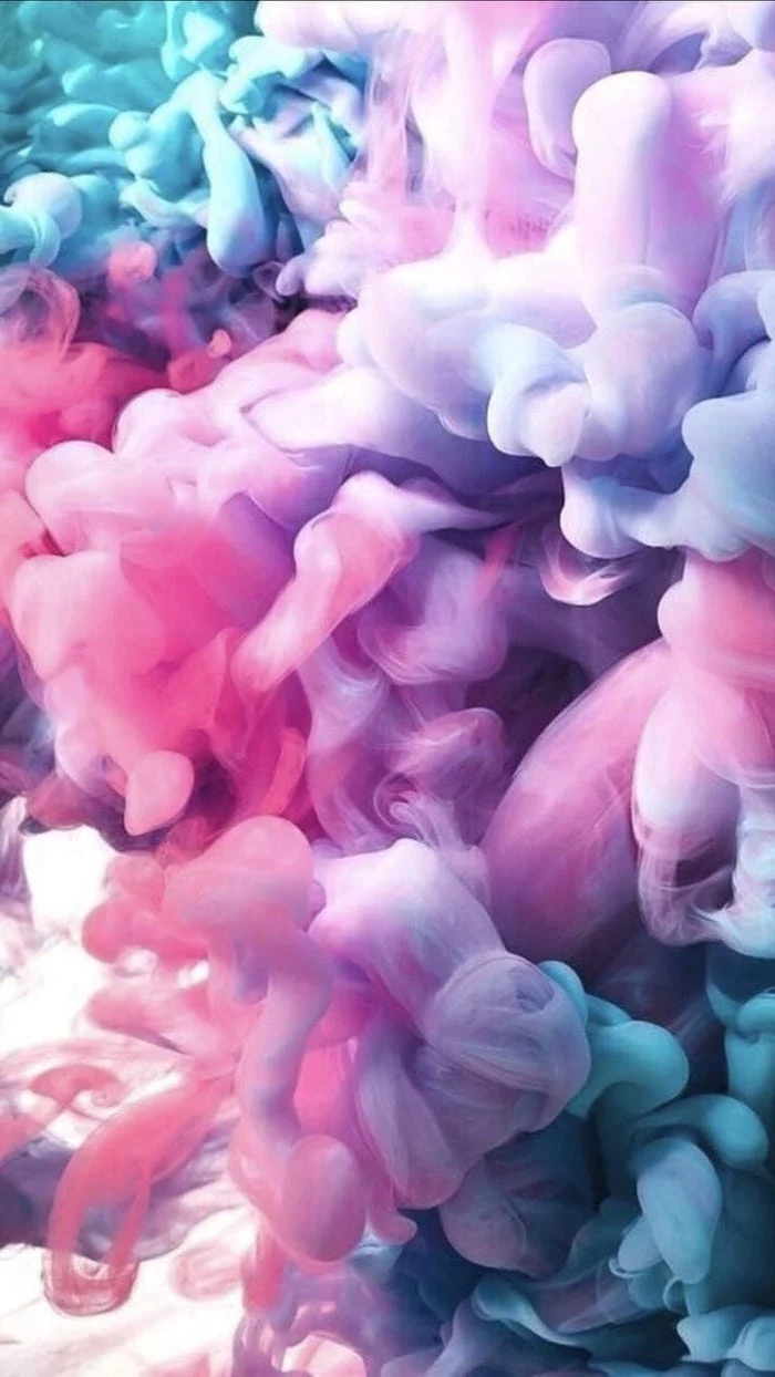 cute backgrounds, pink and purple, blue and turquoise smoke