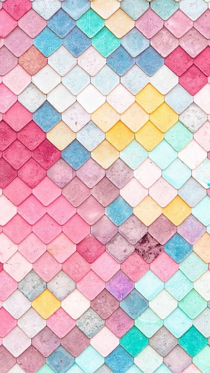 colourful tiles, arranged together, backgrounds for girls, yellow and pink, blue and green