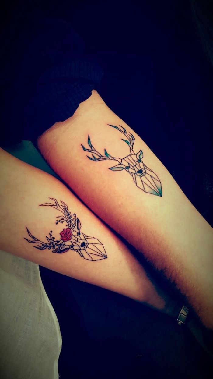 46 Cute Deer Couple Tattoos Ideas