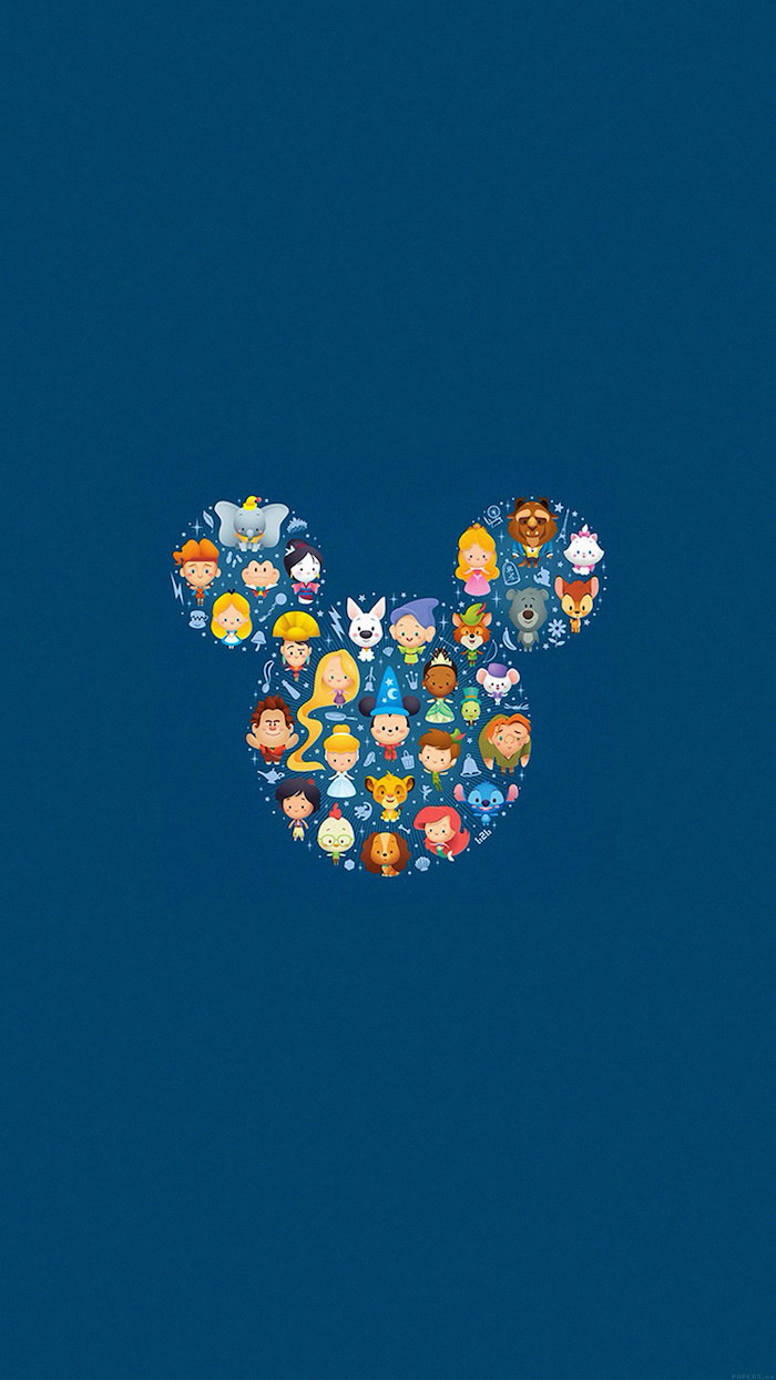 disney inspired, cute teen tumblr, character emojis, mickey mouse head outline, blue background