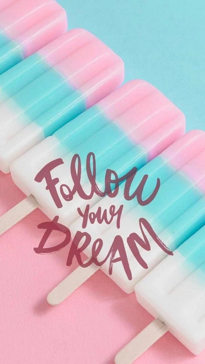 girly backgrounds, follow your dream, pink blue and white lollipops, cute backgrounds for your phone