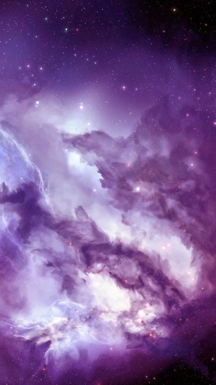 starry sky, in purple and white, girly backgrounds