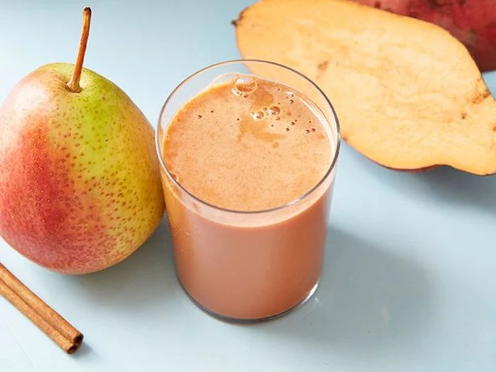 pear and cinnamon, how to make a banana smoothie, small glass