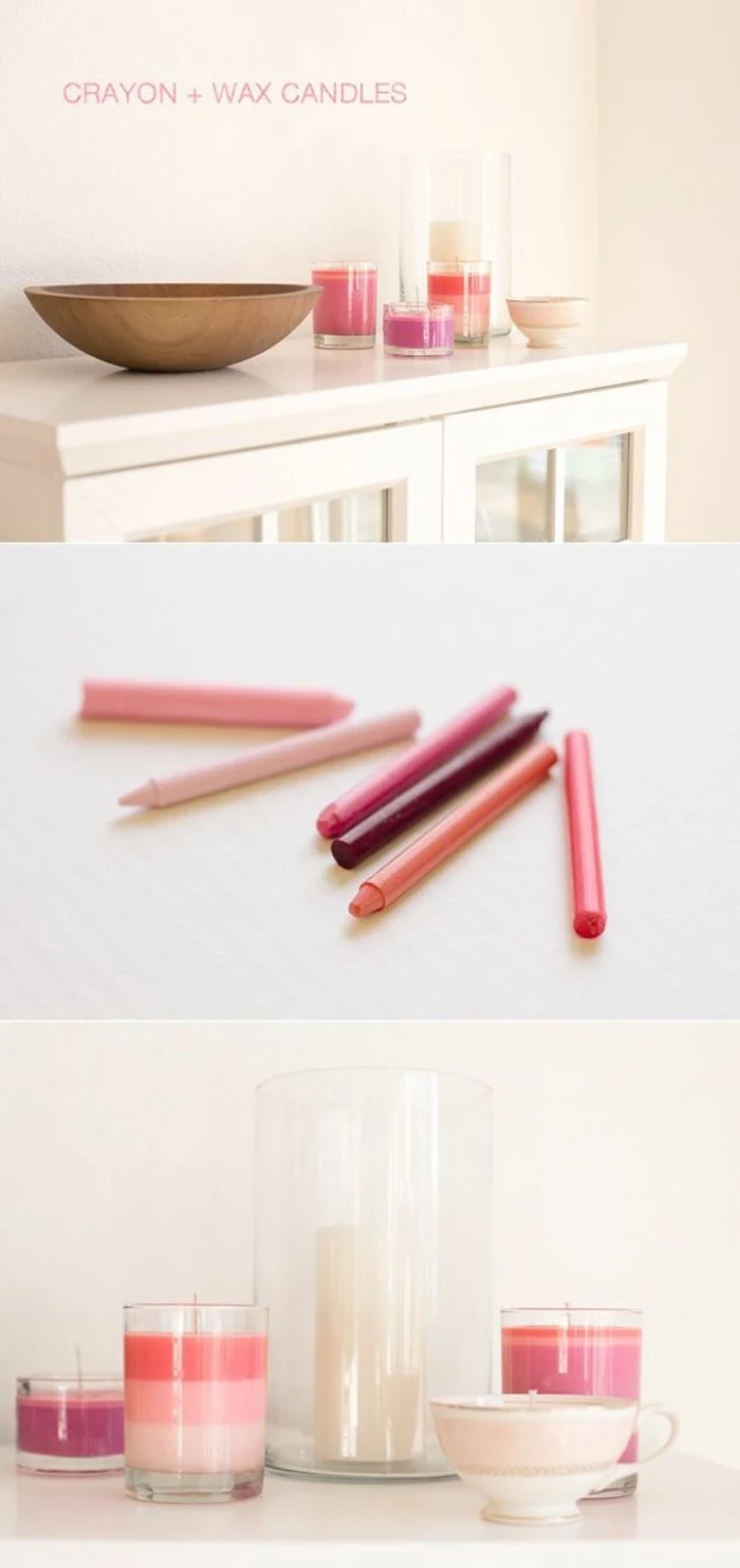crayon and wax candles, diy tutorial, step by step, how to make candle wax