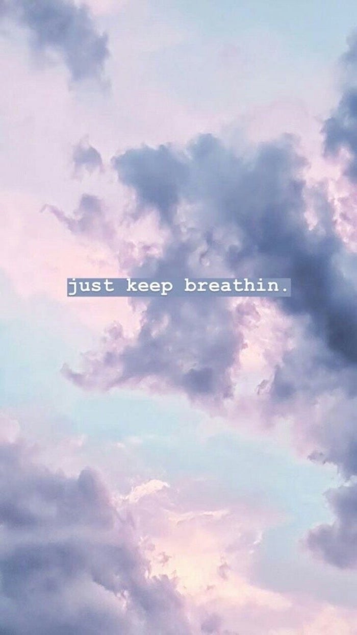 just keep breathin, cute iphone backgrounds, purple sky