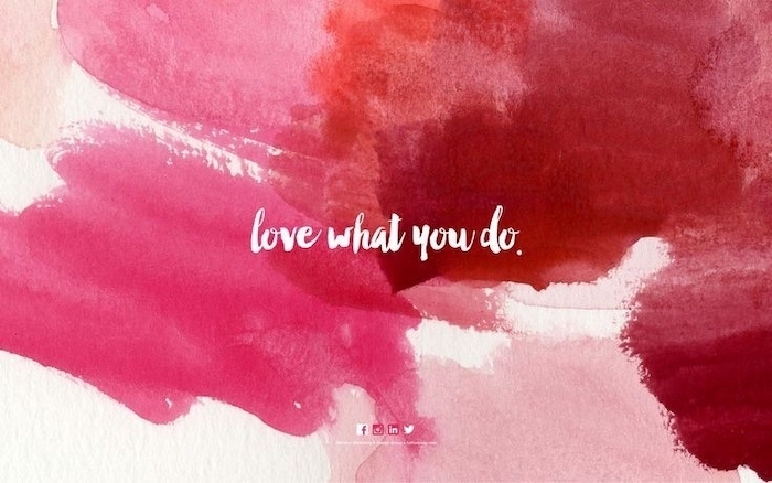 love what you do, pastel pink background, red and pink
