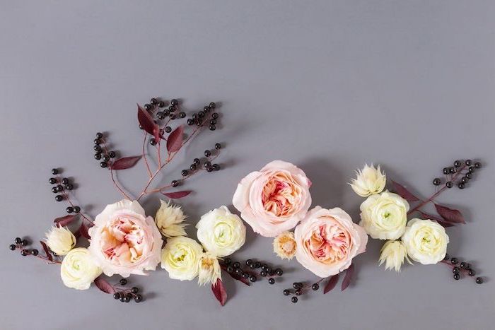 pastel-pink-background-flowers-grey-background-yellow-pink pink and yellow flowers, cool backgrounds for girls, tree branches, on a grey background