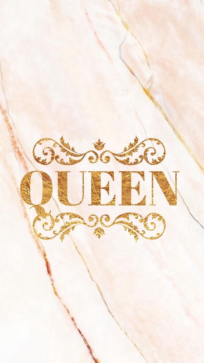 pretty iphone wallpaper, gold queen, orange marble background
