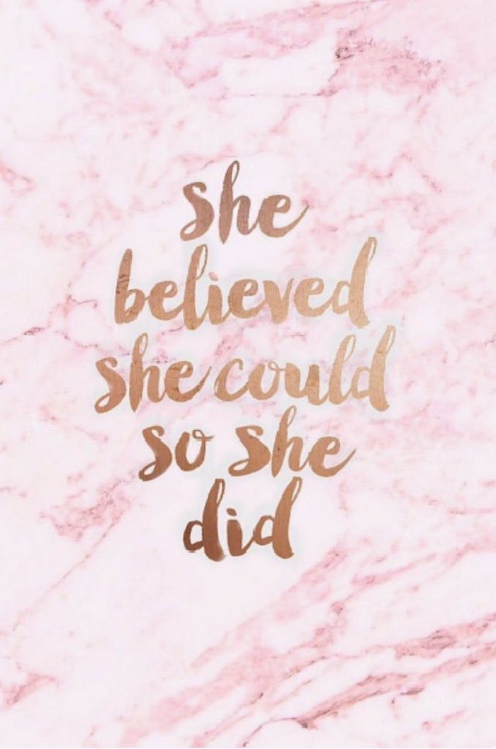 she believed she could, so she did, summer iphone wallpaper, pink marble background