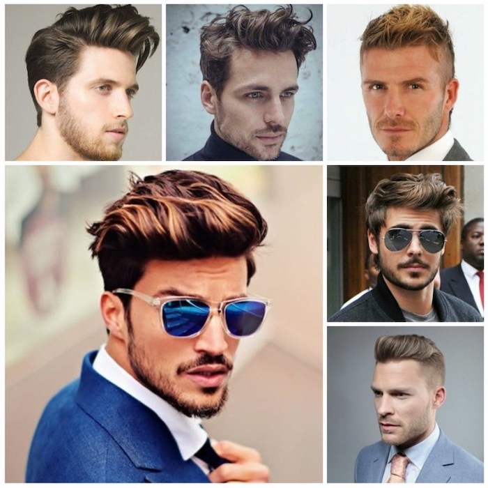 side by side photos, different short hairstyles, trendy haircuts for men, david beckham