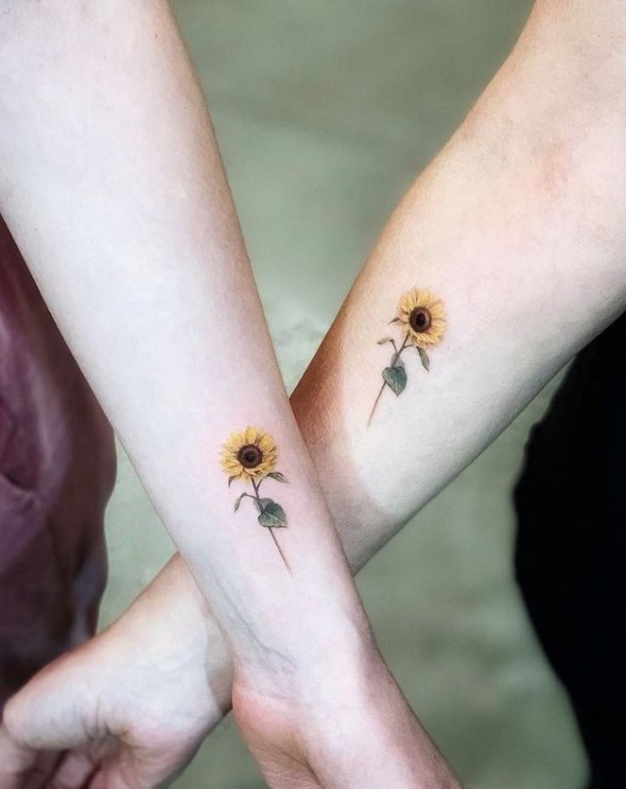 Flower minimalist tattoo  Friendship tattoos Tattoos Temp tattoo