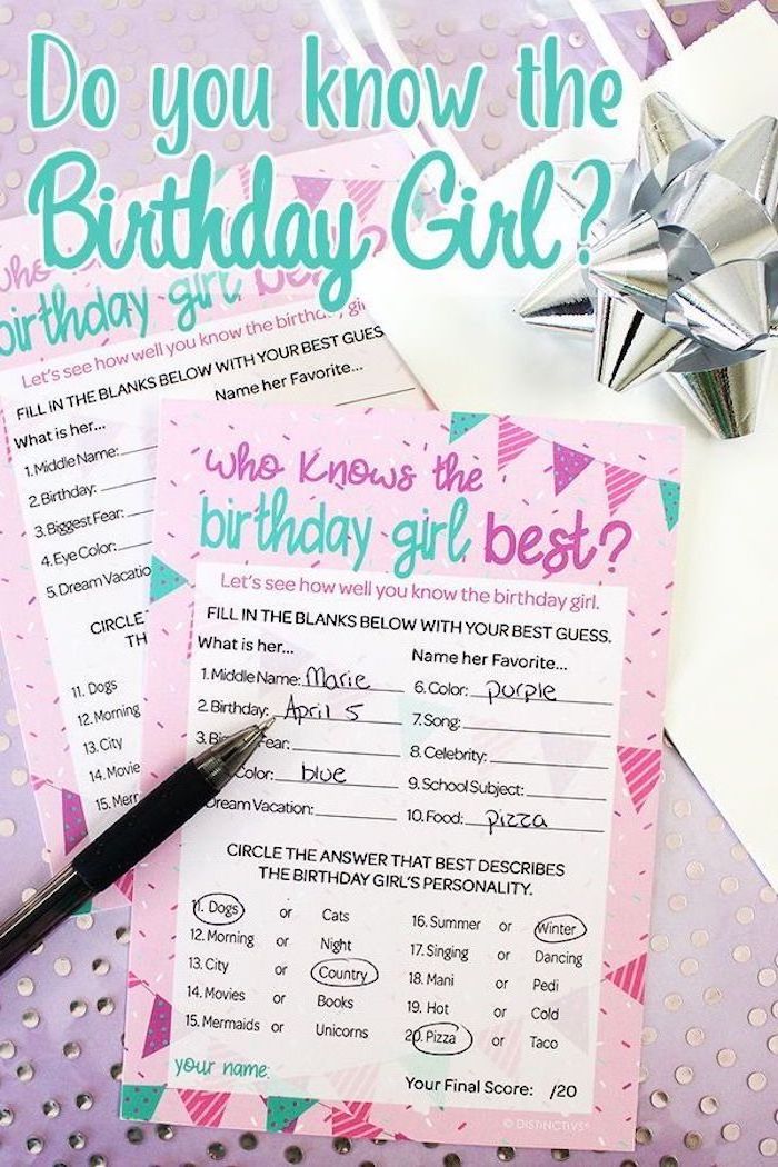 do you know the birthday girl, 18th birthday party ideas, different questions, fun trivia game
