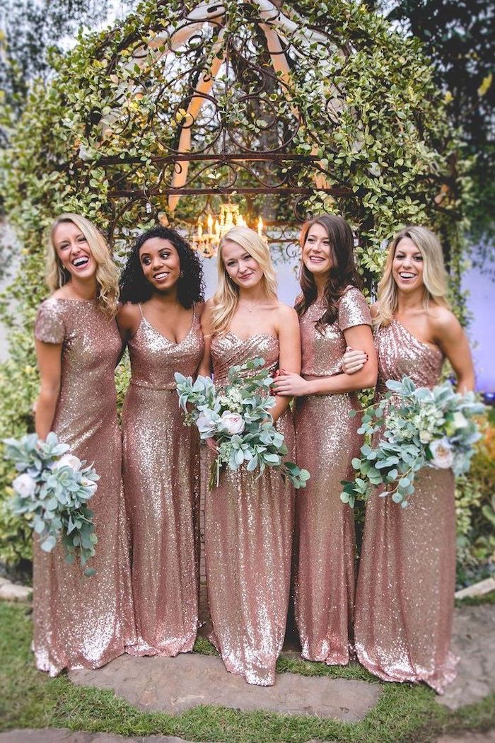 Rose gold bridesmaid hot sale dresses cheap