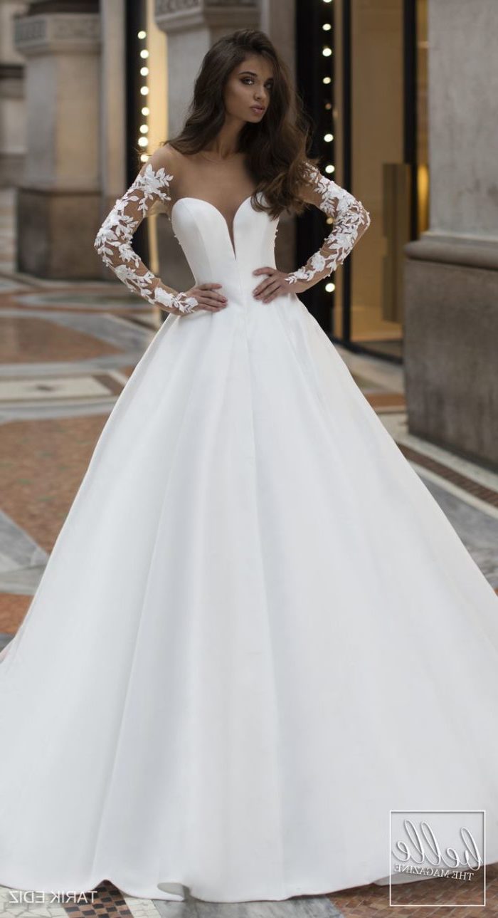 lace sleeves, corset wedding dresses, long white dress, long brown wavy hair