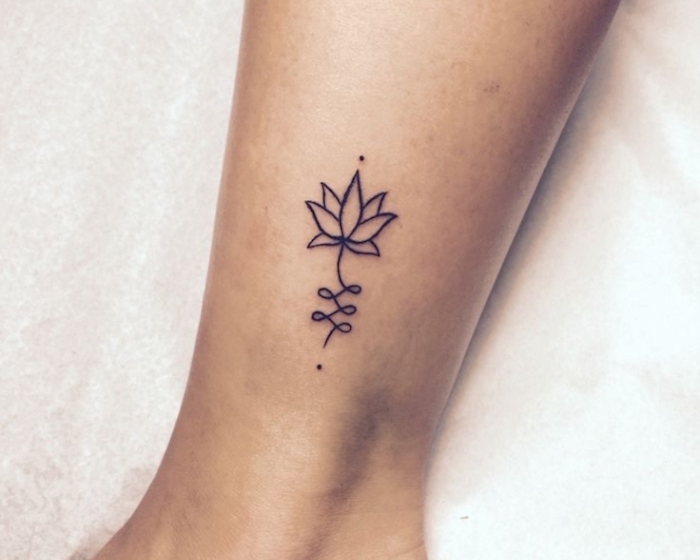 lotus flower, ankle tattoo, best places to get a tattoo, white background